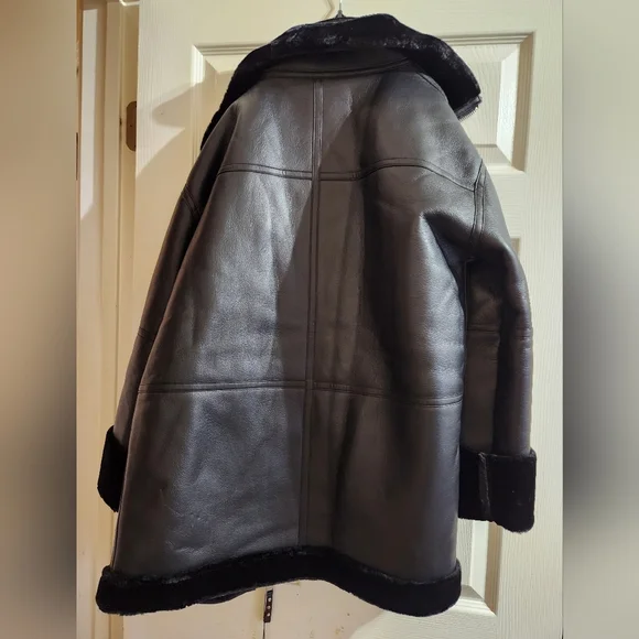 Rebecca Minkoff Vegan Shearling Car Coat Small - Picture 16 of 16